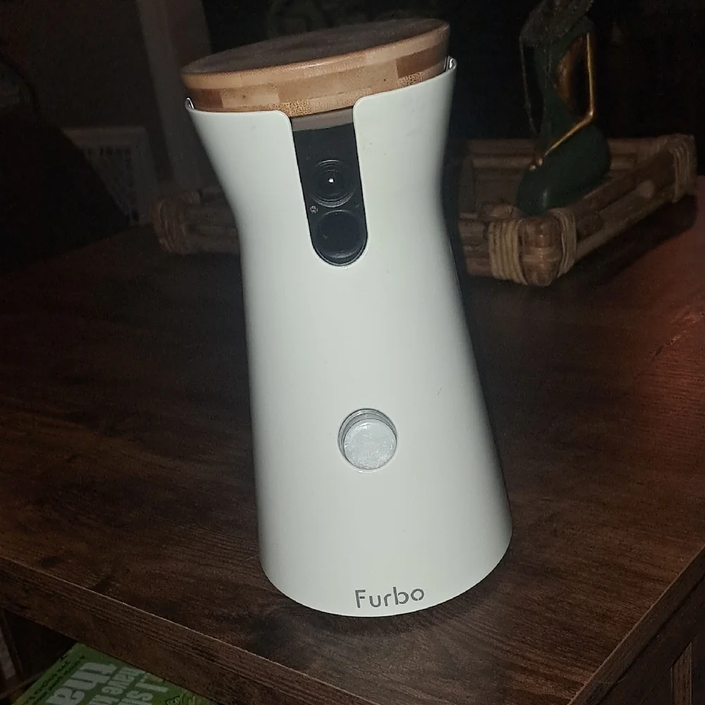 Furbo White Pet Camera with Bamboo Top - Furbo